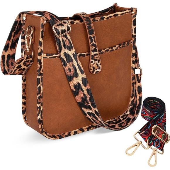 Women's Bucket Shoulder Crossbody Handbags with 2 Adjustable Guitar Strap